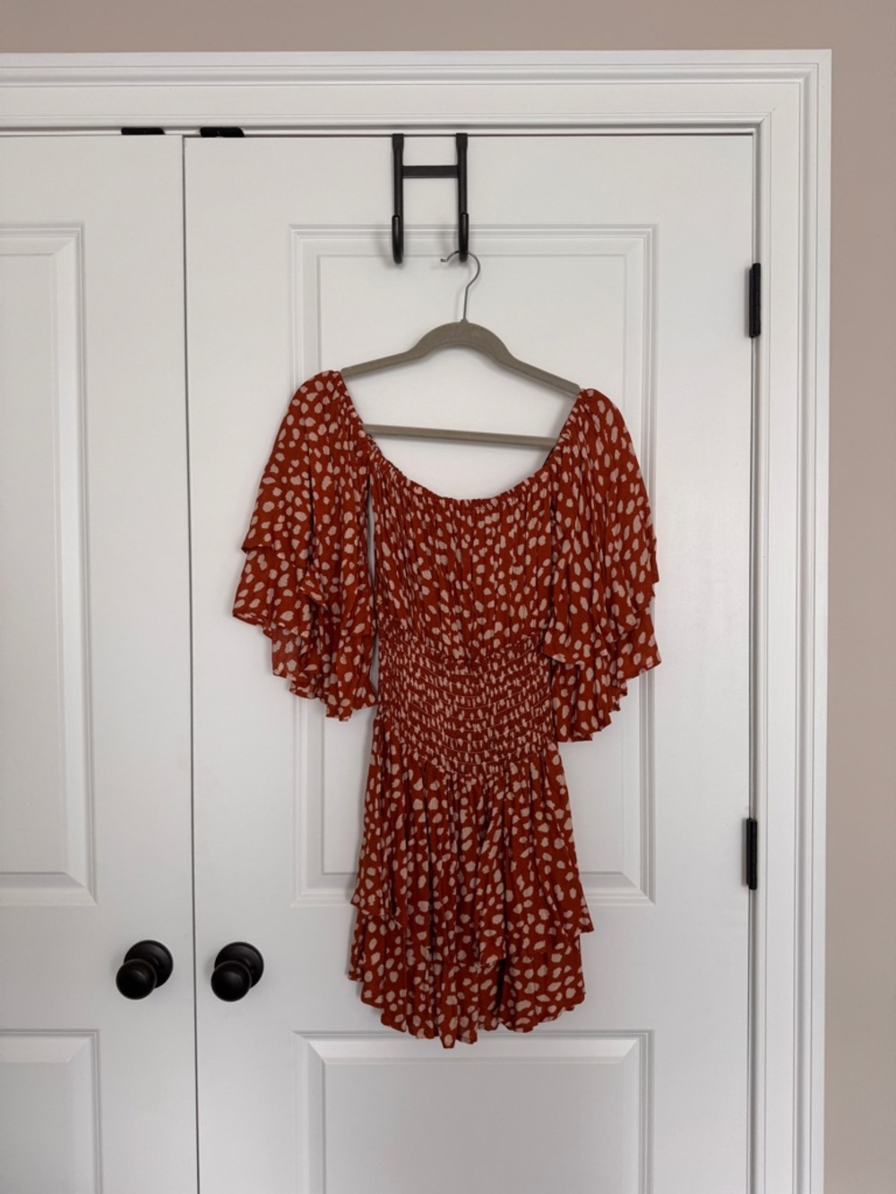 Forever 21 Rust Red Polka Dot Mini Dress